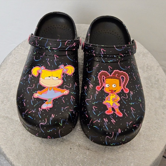 Rugrats Other - Rugrats CartoonClogs, Kids Size US 2/3 Angelica &Susie.Black Multicolor(O4)✨✨